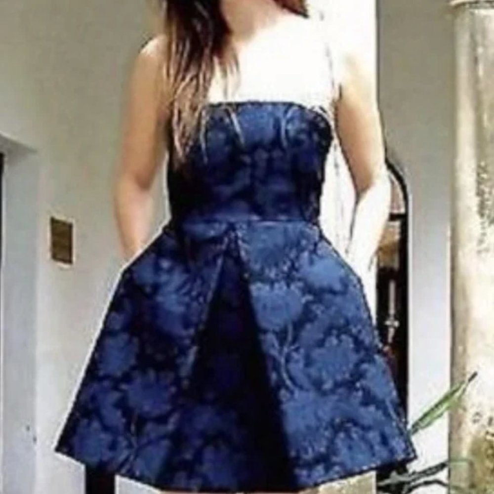 NWT ZARA  Strapless Brocade Dress  Medium